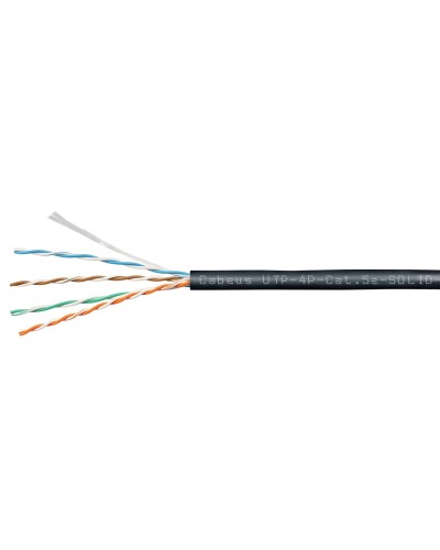 UTP-4P-Cat.5e-SOLID-OUT-PE-UV-100 (11246c-5). Кабель «витая пара» (LAN) для структурированных систем связи. CABEUS в Курске