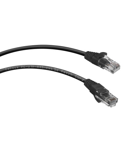 PC-UTP-RJ45-Cat.5e-0.3m-BK (7658c), чёрный. Патч-корд медный. CABEUS в Курске