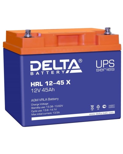 Delta HRL 12-45 X. Аккумулятор герметичный свинцово-кислотный. Delta в Курске