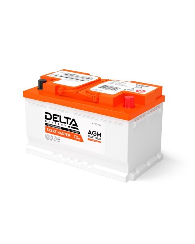 Delta START MASTER AGM 1270 (70 Ah). Аккумулятор автомобильный герметичный свинцово-кислотный. Delta в Курске