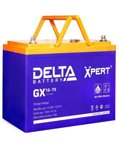 Delta GX 12-75. Аккумулятор герметичный свинцово-кислотный. Delta в Курске