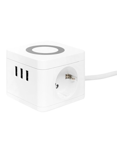 Удлинитель Куб 2 гнезда 3USB 2,4А+зарядное устройство 1,3 метра 1мм2. Удлинитель Куб. EKF в Курске