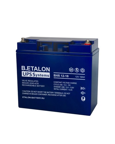B.ETALON BHR 12-18. Аккумулятор герметичный свинцово-кислотный. ETALON в Курске