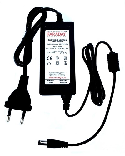 36W/12V/3A. Импульсный блок питания в пластиковом корпусе. FARADAY в Курске