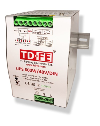 UPS 600W/48V/DIN. Источник вторичного электропитания резервированный. FARADAY в Курске