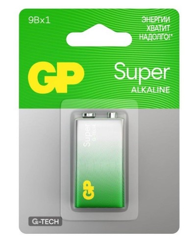 GP Super Alkaline 9V Крона (GP 1604AA21-5CRSBC1), БЛИСТЕР. Алкалиновая батарейка. GP Batteries в Курске