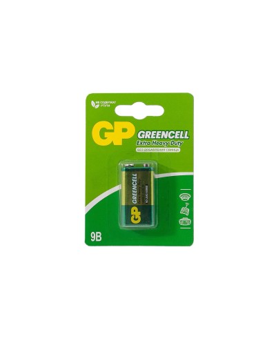 GP GreenCell 9V Крона (GP 1604GLF-2CR1), БЛИСТЕР. Солевая батарейка. GP Batteries в Курске