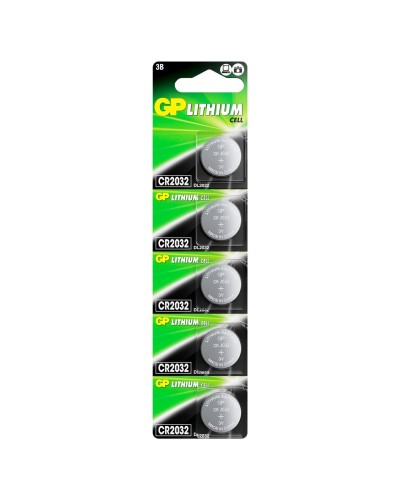 GP Lithium CR2032 (GP CR2032-2C5 100/2000), упак. 5 шт. БЛИСТЕР. Литиевые дисковые батарейки. GP Batteries в Курске