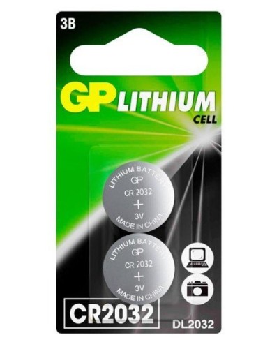 GP Lithium CR2032 (GP CR2032-2CRU2), упак. 2 шт. БЛИСТЕР. Литиевые дисковые батарейки. GP Batteries в Курске