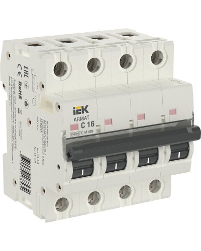 M10N 4P C 16А 10кА ARMAT (AR-M10N-4-C016). Автоматический выключатель. IEK в Курске