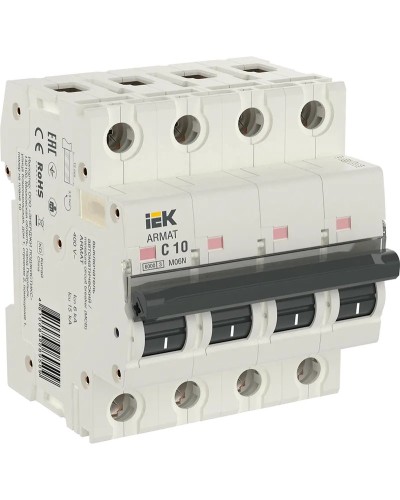 M06N 4P C 10А 6кА ARMAT (AR-M06N-4-C010). Автоматический выключатель. IEK в Курске