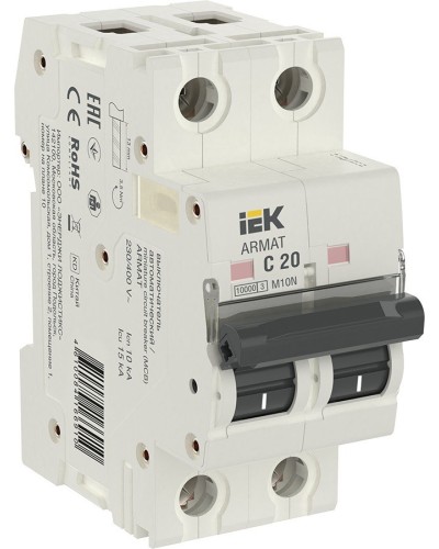 M10N 2P C 20А 10кА ARMAT (AR-M10N-2-C020). Автоматический выключатель. IEK в Курске
