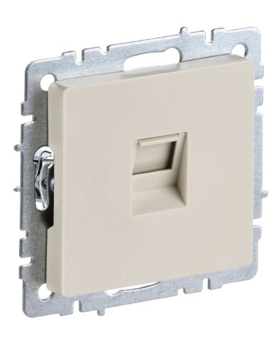 Розетка RJ45 РК10-БрКр кат.5E бежевый BRITE (BR-K10-1-K10). Розетка компьютерная. IEK в Курске