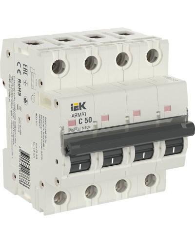 M10N 4P C 50А 10кА ARMAT (AR-M10N-4-C050). Автоматический выключатель. IEK в Курске