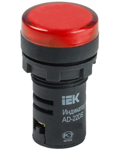 Лампа AD22DS (LED)матрица D22мм красный 230В (BLS10-ADDS-230-K04). Светосигнальный индикатор. IEK в Курске