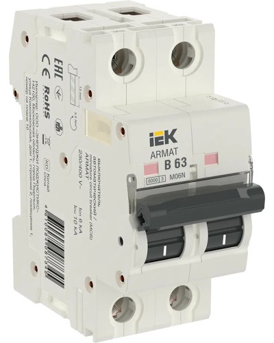 M06N 2P B 63А 6кА ARMAT (AR-M06N-2-B063). Автоматический выключатель. IEK в Курске