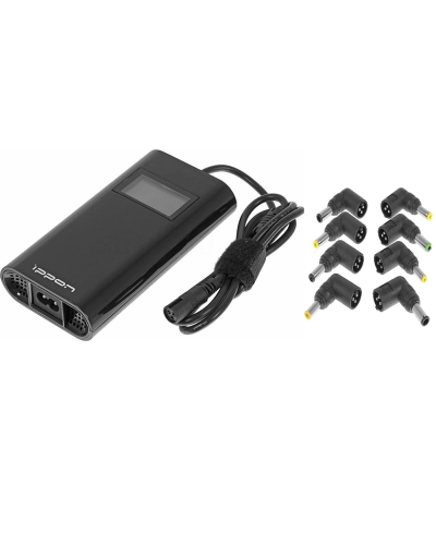 Блок питания Ippon D90U автоматический 90W 15V-19.5V 8-connectors 4.5A 1xUSB 2.1A, LCD индикатор (654527). Блок питания. Ippon в Курске