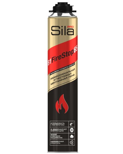 Пена огнестойкая Sila Pro B1 Firestop 65, 850 мл: Пена монтажная профессиональная в Курске