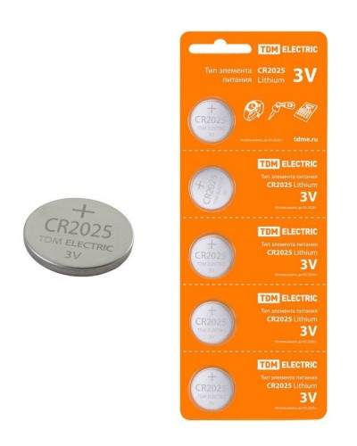 CR2025 Lithium 3V BP-5 TDM (SQ1702-0028). Элемент питания. TDM ЕLECTRIC в Курске