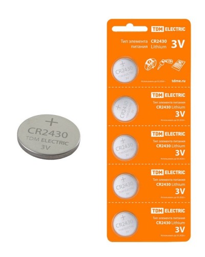 CR2430 Lithium 3V BP-5 TDM (SQ1702-0030). Элемент питания. TDM ЕLECTRIC в Курске