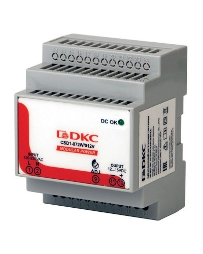 Источник питания однофазный 72Вт, 5А, 12В (XCSD1072W012VAA). Источник питания  MODULAR POWER однофазный. ДКС в Курске