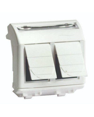 Розетка RJ-45 Brava 2 модуля слоновая кость (75459S): Розетка компьютерная с двумя разъёмами в Курске