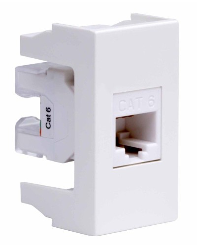 Розетка RJ-45 Viva 1 модуль кат.6A белая (45058). Розетка компьютерная экранированная с одним разъёмом. ДКС в Курске