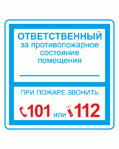 Плёнка (В 02) ответственный за противопожарное состояние (200х200). Пленка. Прочие российские в Курске